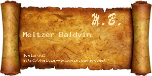 Meltzer Baldvin névjegykártya
